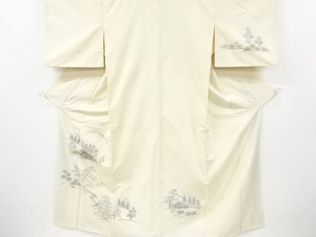 JAPANESE KIMONO / ANTIQUE KIMONO / SILK / TSUMUGI / SCENERY